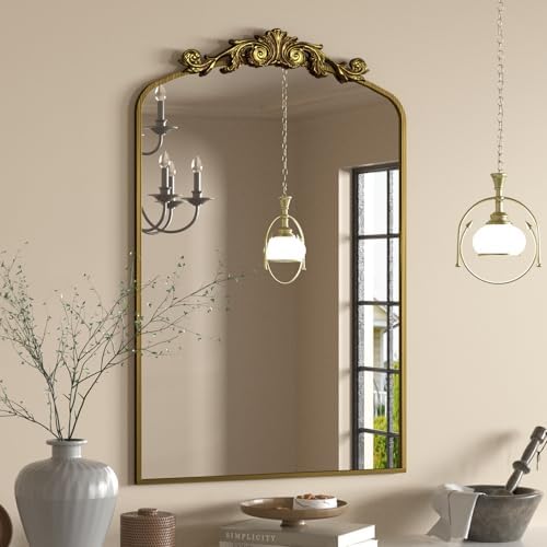 SMIROR Gold Vintage Arch Mirror 24x36 1