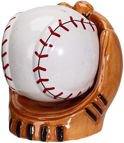 Pacific Giftware Baseball and Gloves Ceramic Shaker Set 1