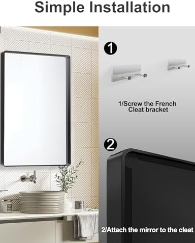 Suiforlun 24X36in Wall Mounted Shatterproof Mirror