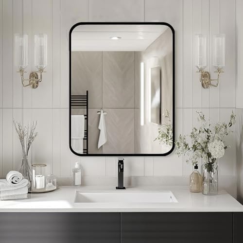 Sunniry 18x22 Inch Black Bathroom Mirror
