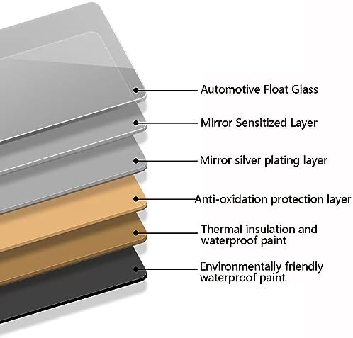 Rectangular Aluminum Bathroom Mirror with Round Corners White 30x40cm