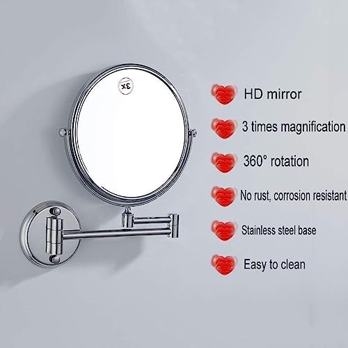 Bleslin 8 Inch Round Vanity Mirror 3X Magnification