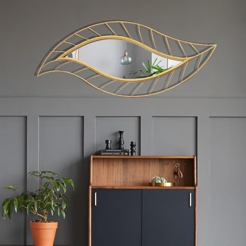 ironsmithn Decorative Wall Mirror 45x185 Gold Leaf Frame