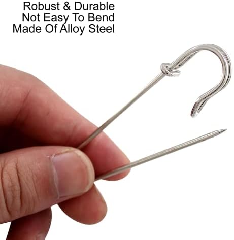 Hitefu 50PCS Heavy Duty Safety Pins 3inch Silver