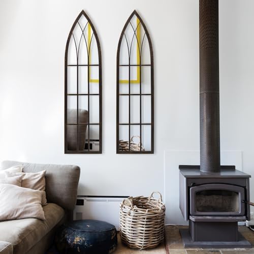 Eastwell Large Arched Window Mirror Farmhouse Decor