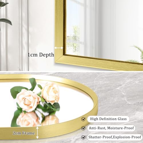 HLFMVWE 20x16 Arch Wall Mirror Aluminum Frame
