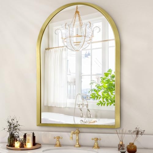 HLFMVWE 20x16 Arch Wall Mirror Aluminum Frame