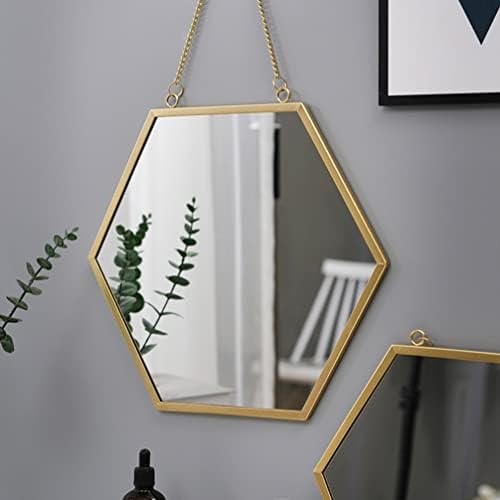 ULTNICE Round Antique Metal Glass Wall Mirror