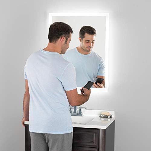 Homewerks LED Mirror with Bluetooth Speakers Frameless Vanity
