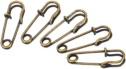MECCANIXITY Large 106 Inch Safety Pins 50Pcs Metal Bronze Tone