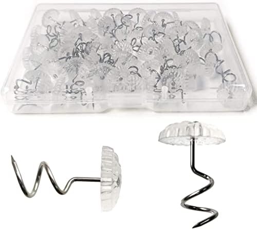 50 Pack White Twist Pins with Clear Heads