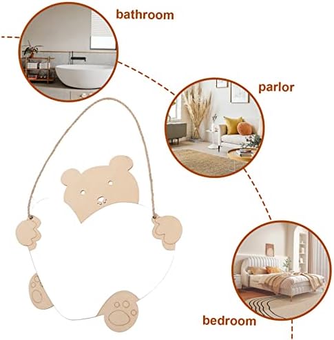BESPORTBLE Wall Mirror with Bear Decor for Bathroom and Nursery