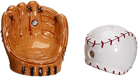 Pacific Giftware Baseball and Gloves Ceramic Shaker Set 1