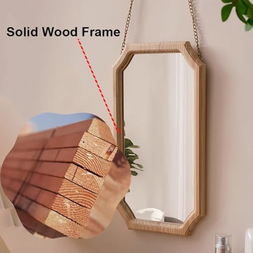NOIRDA Vintage Wood Bathroom Mirror - 136x75in