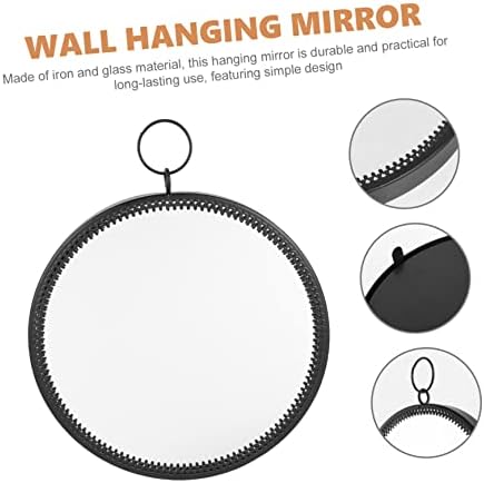 WOONEKY Lighted Round Vanity Mirror Wall Circle Hanging Makeup Mirror