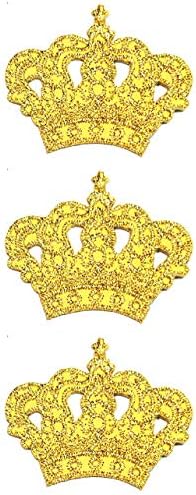 GS912 Mini Gold Crown Cartoon Iron-on Patches Set of 3