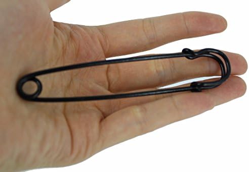 10pcs Black Safety Pins 4 Inch Heavy Duty Stainless Steel