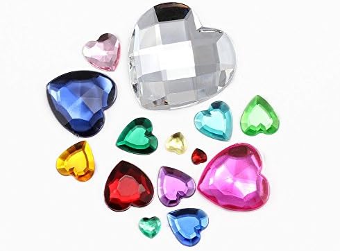 Allstarco 60mm Heart Acrylic Rhinestones 2 Pieces