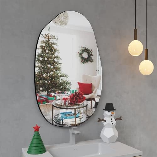 Manocorro Irregular Wall Mirror with Black Frame