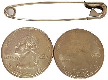 NiftyPlaza Extra Large 2 Safety Pins - 200 Pack Nickel Plated Rust Resistant