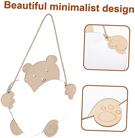 BESPORTBLE Wall Mirror with Bear Decor for Bathroom and Nursery