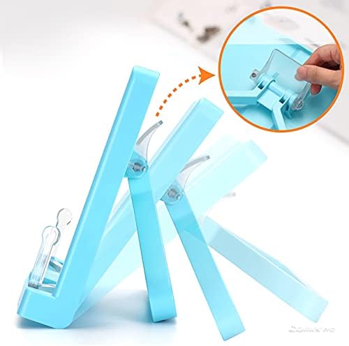 Adjustable Book Stand for Reading Cookbooks Tablets Blue