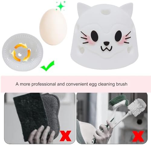 YUEYINGMG Egg Cleaner 2PCS Silicone Egg Brush with Bristles