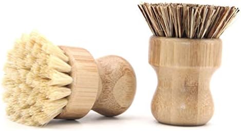 Cabilock Bamboo Wok Brush for Kitchen Cleaning