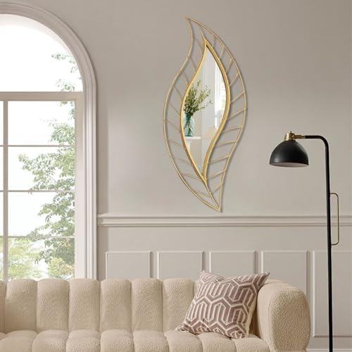 ironsmithn Decorative Wall Mirror 45x185 Gold Leaf Frame