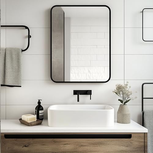 Oruii Black Rectangle Mirror 18x22 Inch Shatterproof 1