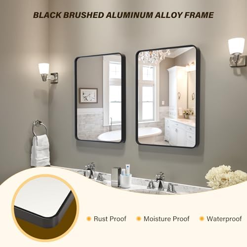GAOMON 28x40 Inch Bathroom Mirror Metal Frame
