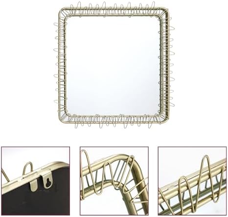 LuxenHome 30 Gold Square Wall Mirror for Bathroom