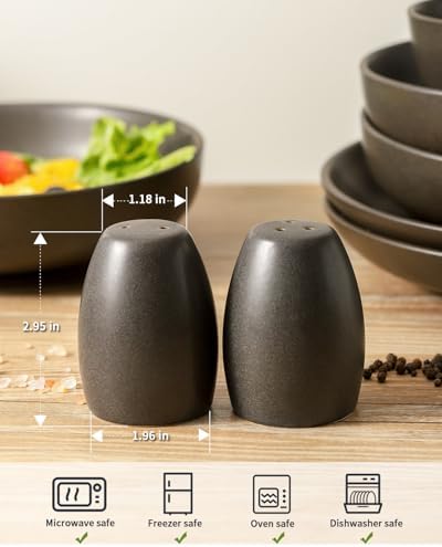Tikooere Salt Pepper Shakers Set Matte Black