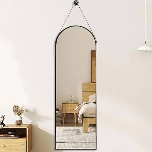 16x48 Hanging Mirror with Black Leather Strap