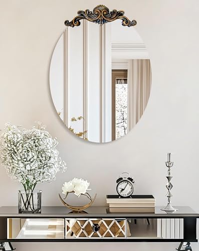 Artloge Baroque Mirror 32x24 Inches Sleek Silver