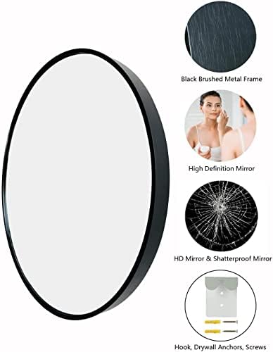 SHERBECK 32 Black Round Wall Mirror