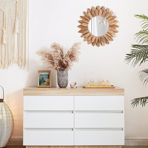 ILIEMOC Wood Frame Bohemian Wall Mirror