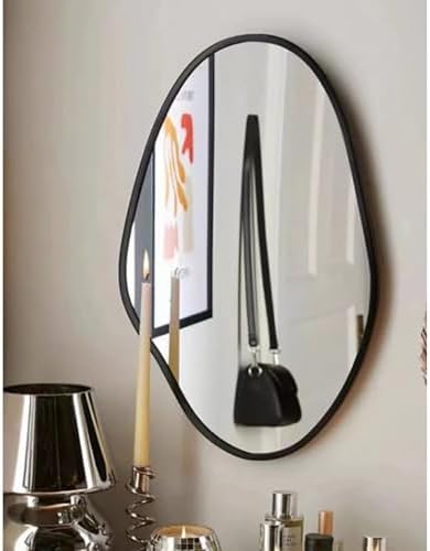 Irregular Vanity Mirror with Black Lanyard