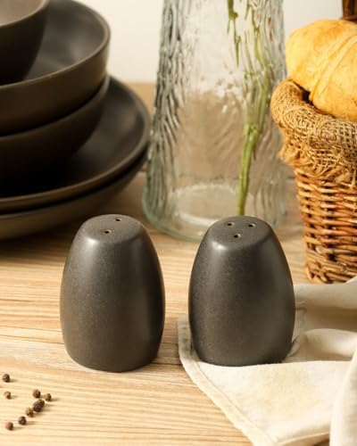 Tikooere Salt Pepper Shakers Set Matte Black