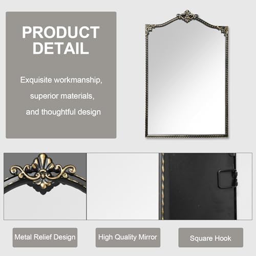 HEBOIX Black Entryway Mirror 24W x 36H