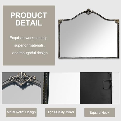 HEBOIX Black Vanity Mirror 47 x 20 Wall Decor