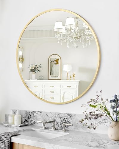 GAOMON 20 Inch Gold Wall Mirror Modern Style