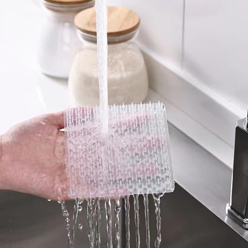 Finger Holder Vegetable Brush with Flexible Silicone for Easy Cleaning