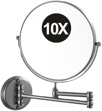 8 Double-Sided Magnifying Wall Mirror with 360 Swivel 10X HD Shaving Mirror for Bathroom