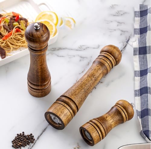 LETSKAB 2 Piece Adjustable Wooden Salt Pepper Mill Set