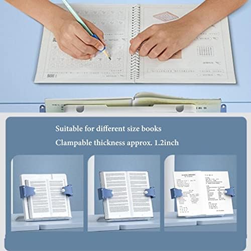Adjustable Book Stand with Page Clips Ergonomic for Books and Laptop