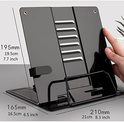 Yuidaaavzz Metal Book Stand with 6 Adjustable Angles