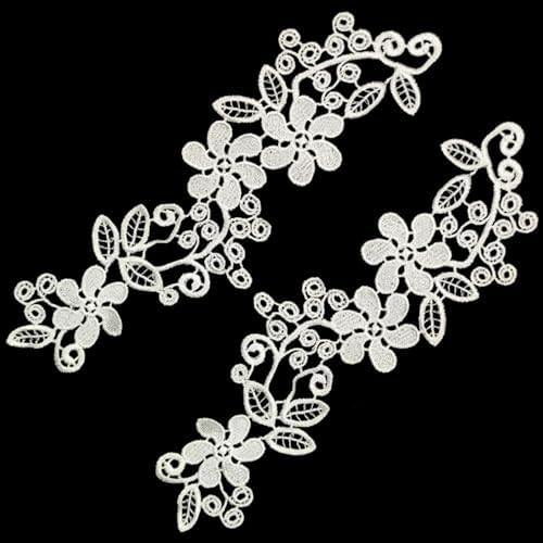 2Pack Embroidered Lace Patches for Clothing and Bridal Wear