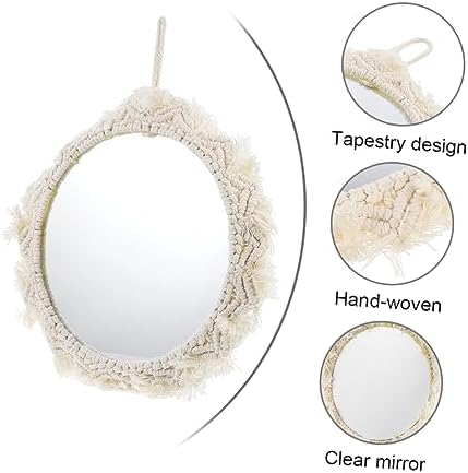 Zerodeko Round Wall Hanging Mirror Tapestry Decor 1