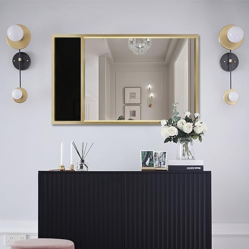 BAODANFU 24x40 Rectangle Wall Mirror with Gold Frame 1